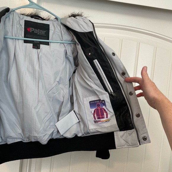 PAJAR Boy's Lucas Faux Fur Trimmed Bomber winter snow Jacket size 7/8 - Picture 8 of 11